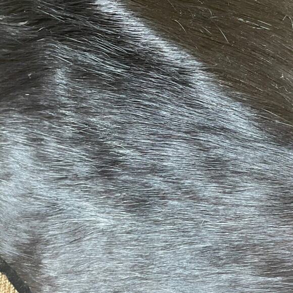 VTG GENUINE COWHIDE CLUTCH BAG FLAP BLACK WESTERN BOHEMIAN FRINGE RARE VERSATILE - Picture 4 of 16